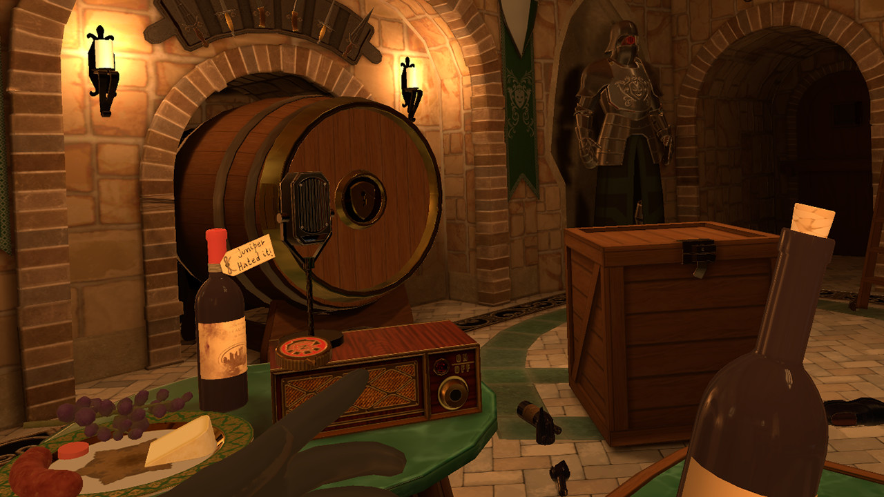 A VR secret agent in a wine cellar